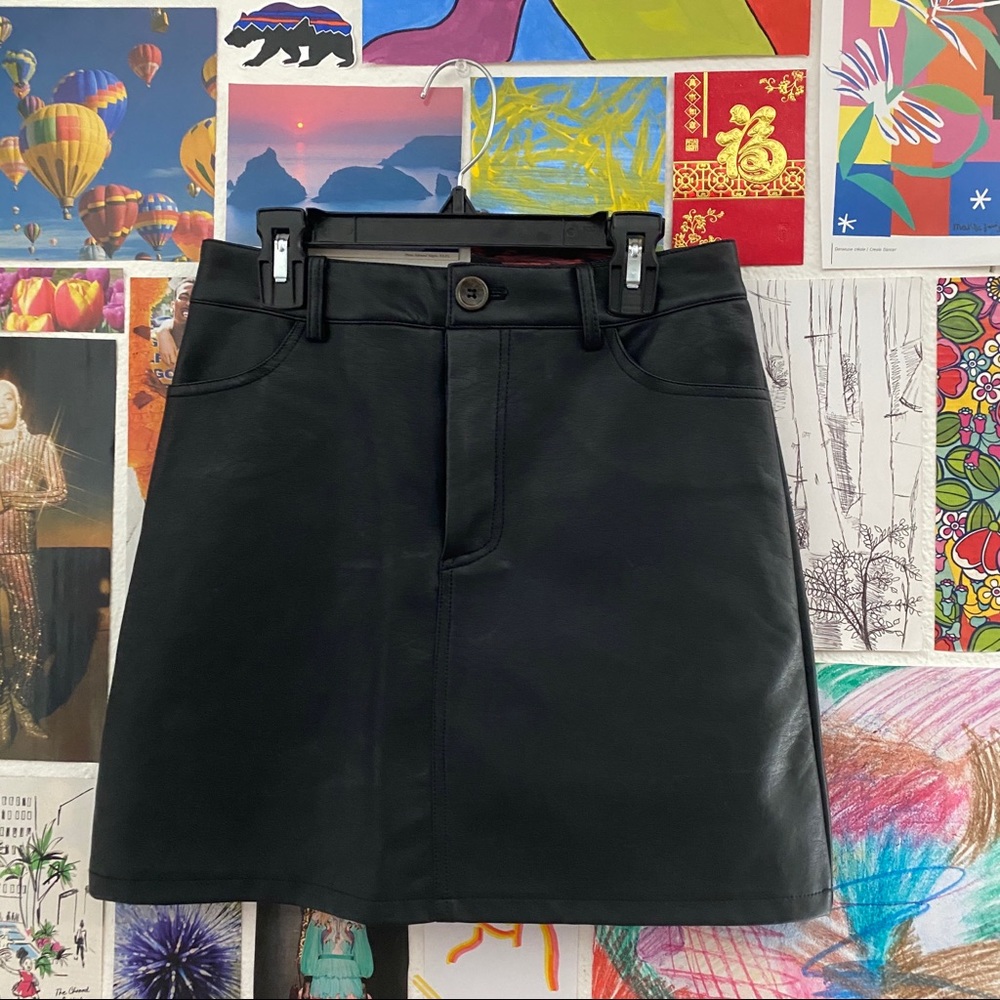 faux leather skirt